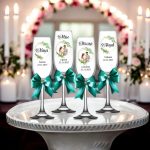 Set 4 Pahare Personalizate, Nunta, Miri, Nasi, Verde, PNBT003 - imagine 2