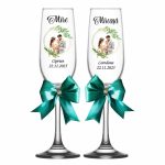 Set 4 Pahare Personalizate, Nunta, Miri, Nasi, Verde, PNBT003 - imagine 4