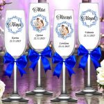 Set 4 Pahare Personalizate, Nunta, Miri, Nasi, Albastru, PNBT005 - imagine 3