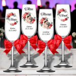 Set 4 Pahare Personalizate, Nunta, Miri, Nasi, Rosu, PNBT006 - imagine 3