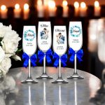 Set 4 Pahare Personalizate, Nunta, Miri, Nasi, Albastru, PNBT008 - imagine 2