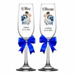 Set 4 Pahare Personalizate, Nunta, Miri, Nasi, Albastru, PNBT008 - imagine 4