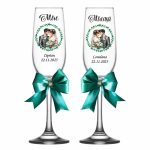 Set 4 Pahare Personalizate, Nunta, Miri, Nasi, Verde, PNBT010 - imagine 4