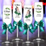 Set 4 Pahare Personalizate, Nunta, Miri, Nasi, Verde, PNBT011 - imagine 3