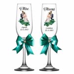 Set 4 Pahare Personalizate, Nunta, Miri, Nasi, Verde, PNBT011 - imagine 4