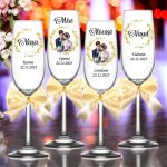 Set 4 Pahare Personalizate, Nunta, Miri, Nasi, Auriu, PNBT012 - imagine 3