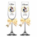 Set 4 Pahare Personalizate, Nunta, Miri, Nasi, Auriu, PNBT012 - imagine 4