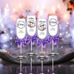 Set 4 Pahare Personalizate, Nunta, Miri, Nasi, Mov, PNBT013 - imagine 2