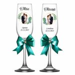 Set 4 Pahare Personalizate, Nunta, Miri, Nasi, Verde, PNBT015 - imagine 4