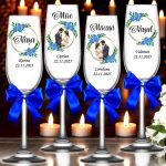 Set 4 Pahare Personalizate, Nunta, Miri, Nasi, Albastru, PNBT016 - imagine 3
