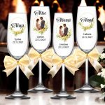 Set 4 Pahare Personalizate, Nunta, Miri, Nasi, Auriu, PNBT017 - imagine 3