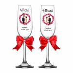 Set 4 Pahare Personalizate, Nunta, Miri, Nasi, Rosu, PNBT019 - imagine 4