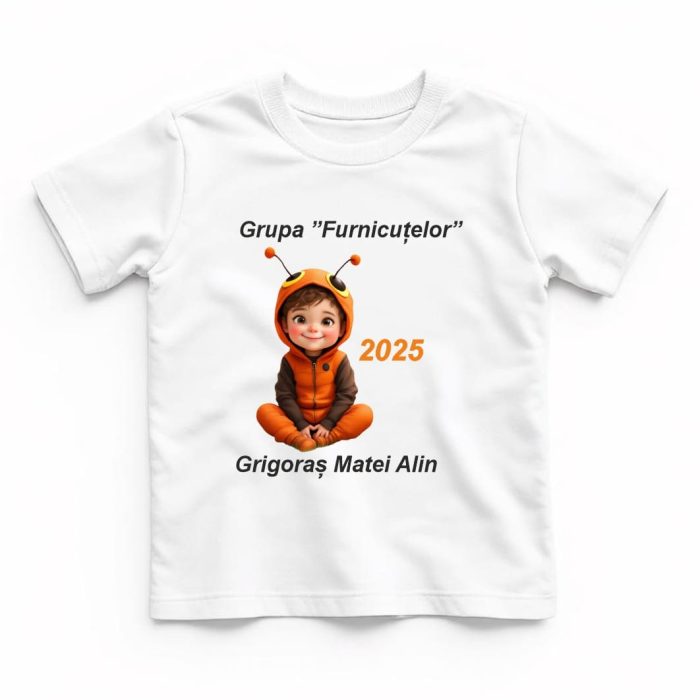 Tricou Personalizat, Absolvire, Baietel, Grupa Furnicutelor, Bumbac, Alb, TABS004 - imagine 1