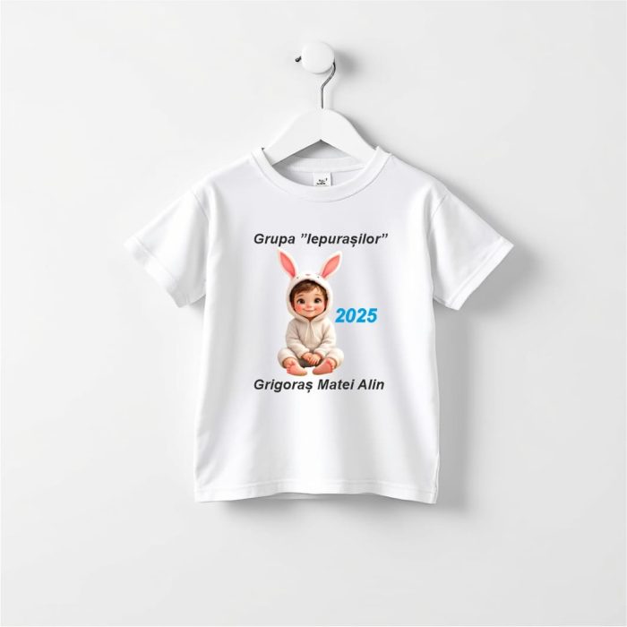 Tricou Personalizat, Absolvire, Baietel, Grupa Iepurasilor, Bumbac, Alb, TABS006 - imagine 3