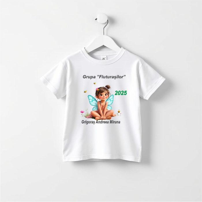 Tricou Personalizat, Absolvire, Fetita, Grupa Fluturasilor, Bumbac, Alb, TABS007.1 - imagine 3