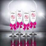 pahare botez personalizate floral roz