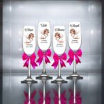 pahare botez personalizate inger roz