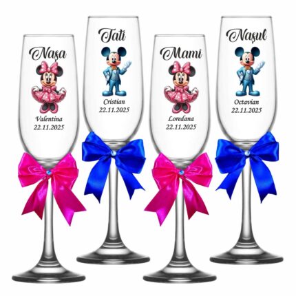 pahare botez personalizate mickey minnie