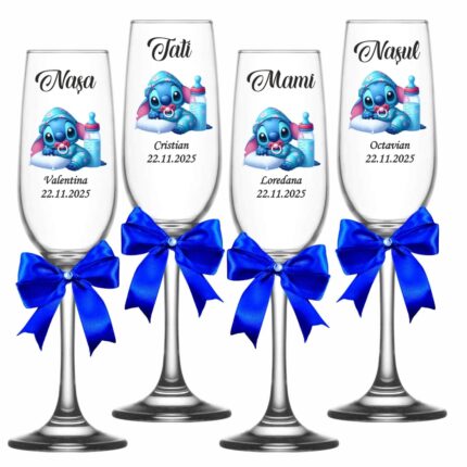 pahare botez personalizate stitch bebelus