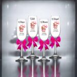 pahare botez personalizate ursulet roz