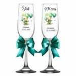 pahare botez personalizate ursulet verde