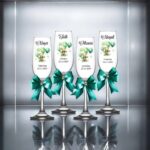 pahare botez personalizate ursulet verde