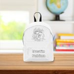 Ghiozdan personalizat cu nume, Scoala, Bluey, 38×28 cm, Alb, GS009 - imagine 2