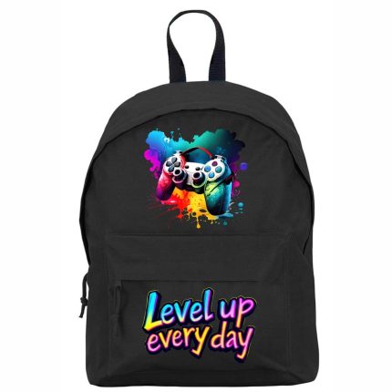 Ghiozdan pentru scoala, Gaming, 38×28 cm, Negru, GS034