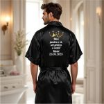 Halat mire, Personalizat, Nunta, Negru, Satin, HMIN01 - imagine 2