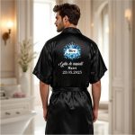 Halat mire, Personalizat, Nunta, Negru, Satin, HMIN02 - imagine 2