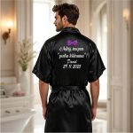 Halat mire, Personalizat, Nunta, Negru, Satin, HMIN06 - imagine 2