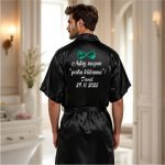 Halat mire, Personalizat, Nunta, Negru, Satin, HMIN08 - imagine 2