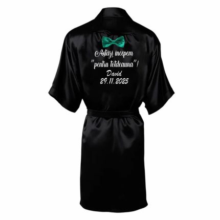 Halat mire, Personalizat, Nunta, Negru, Satin, HMIN08