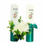 Set Lumanari Nunta, Personalizate, Mire Mireasa, 2 Bucati, Verde, 35 cm, LN033 - imagine 2