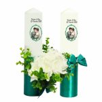 Set Lumanari Nunta, Personalizate, Mire Mireasa, 2 Bucati, Verde, 35 cm, LN034 - imagine 2