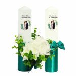 Set Lumanari Nunta, Personalizate, Mire Mireasa, 2 Bucati, Verde, 35 cm, LN035 - imagine 2