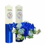 Set Lumanari Nunta, Personalizate, Mire Mireasa, 2 Bucati, Albastru, 35 cm, LN040 - imagine 2