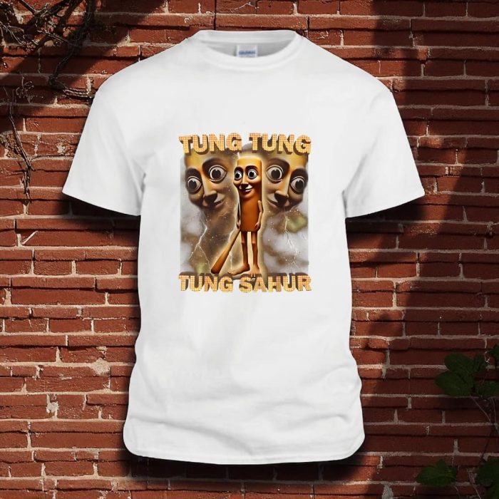 Tricou Personalizat, Barbati, Tung Tung Tung Sahur, Bumbac, Alb, TU109 - imagine 2