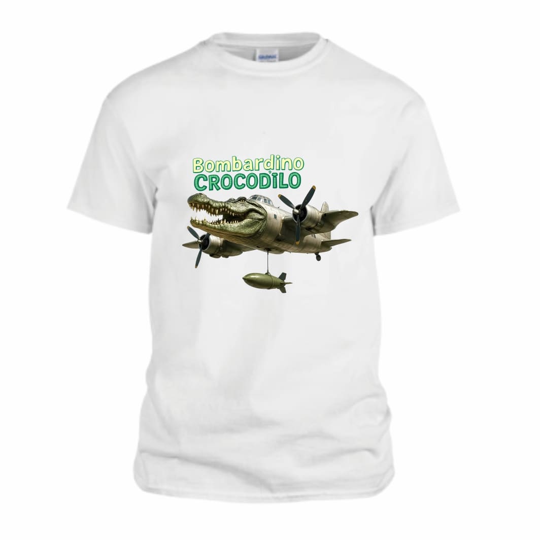 TU111 Tricou Personalizat, Barbati, Bombardino Crocodilo, Bumbac, Alb, TU111 - imagine 1