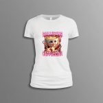 Tricou Personalizat, Dama, Ballerina Cappuccina, Bumbac, Alb, TU114 - imagine 3