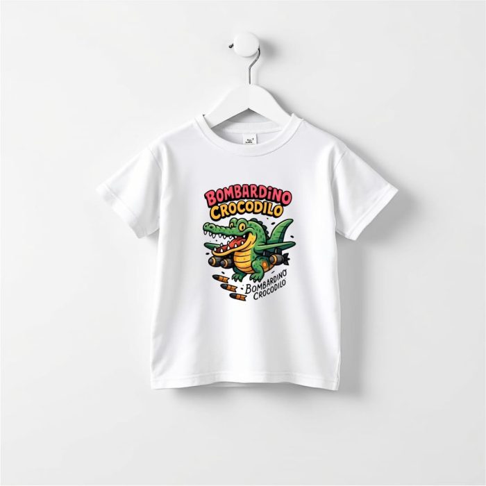 Tricou Personalizat, Copii, Bombardino Crocodilo, Bumbac, Alb, TU117 - imagine 2