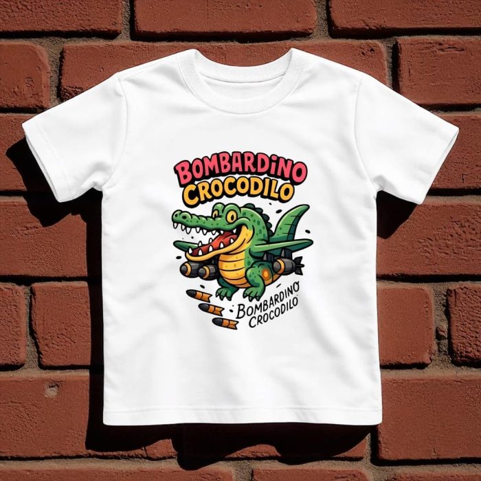 Tricou Personalizat, Copii, Bombardino Crocodilo, Bumbac, Alb, TU117 - imagine 3