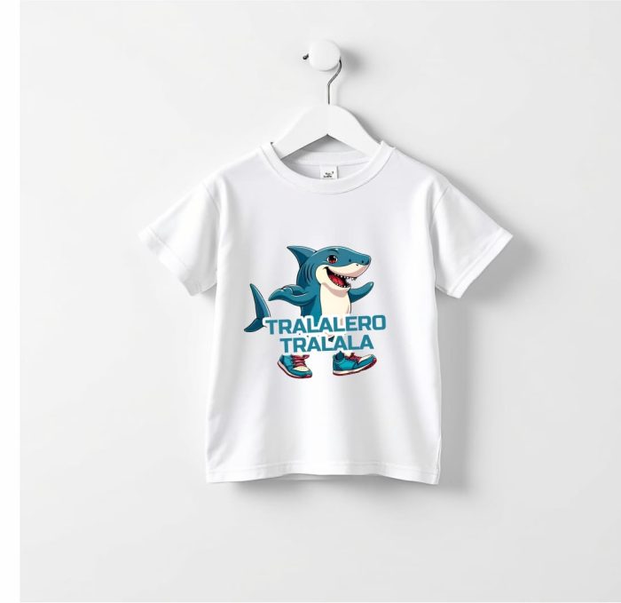 Tricou Personalizat, Copii, Tralalero Tralala, Bumbac, Alb, TU119 - imagine 2