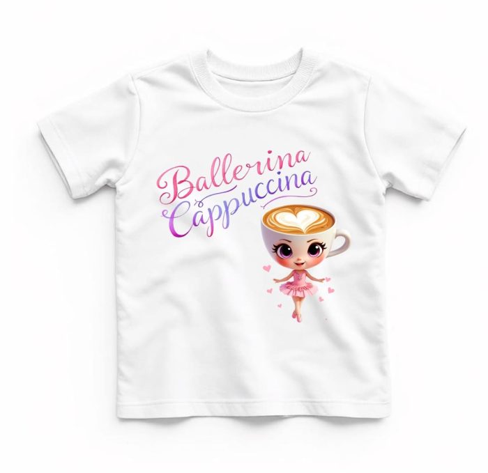 Tricou Personalizat, Copii, Ballerina Cappuccina, Bumbac, Alb, TU122 - imagine 1