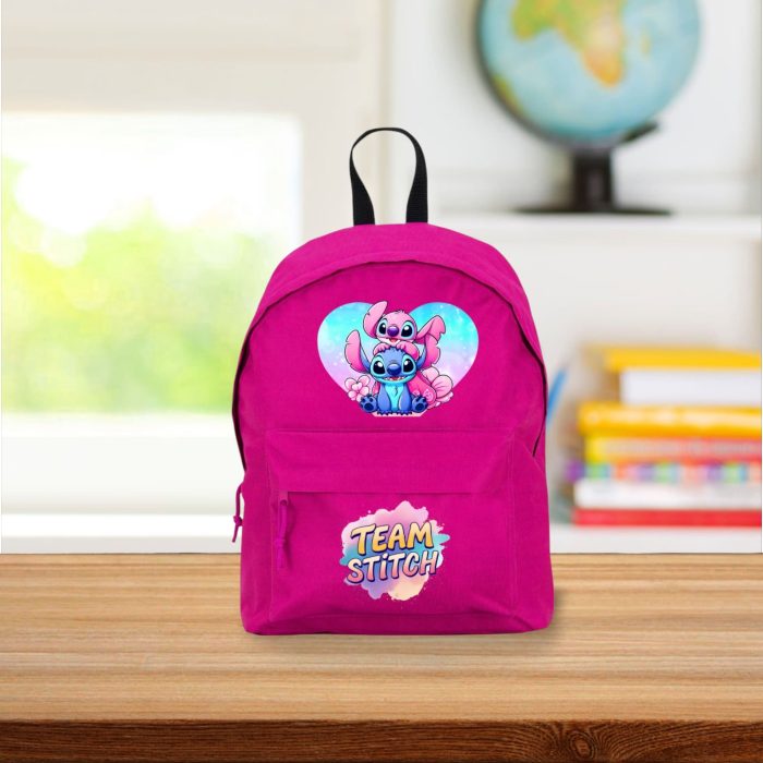 Ghiozdan pentru scoala, Stitch 38×28 cm, Roz, GS046 - imagine 2