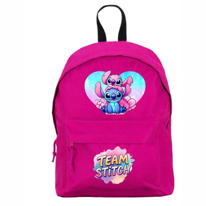 Ghiozdan pentru scoala, Stitch 38×28 cm, Roz, GS046 - imagine 1