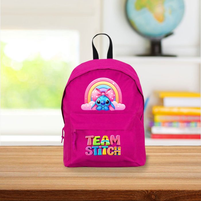 Ghiozdan pentru scoala, Stitch, 38×28 cm, Roz, GS048 - imagine 2
