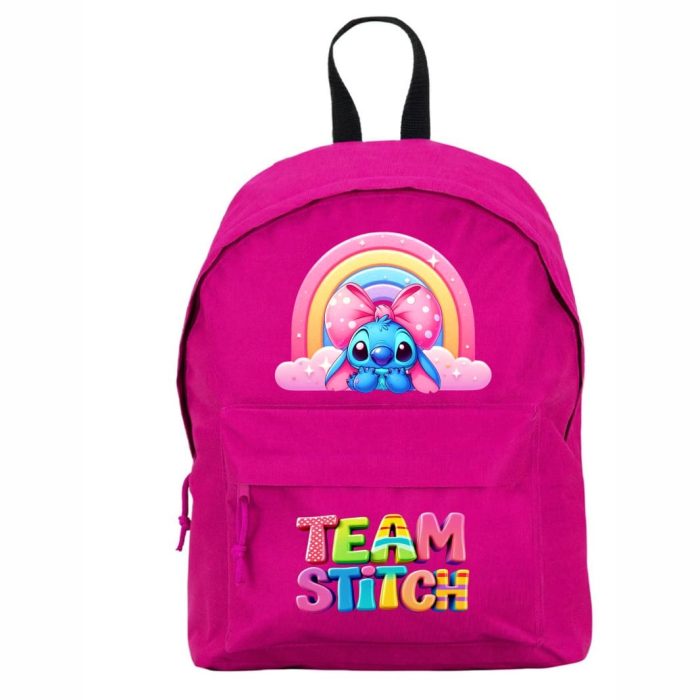 Ghiozdan pentru scoala, Stitch, 38×28 cm, Roz, GS048 - imagine 1