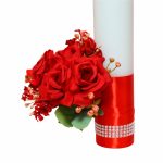 Set Lumanari, Nunta de Argint, Personalizate, 2 Bucati, Rosu, 35 cm, LNAG004 - imagine 3