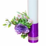 Set Lumanari, Nunta de Argint, Personalizate, 2 Bucati, Mov, 35 cm, LNAG008 - imagine 3